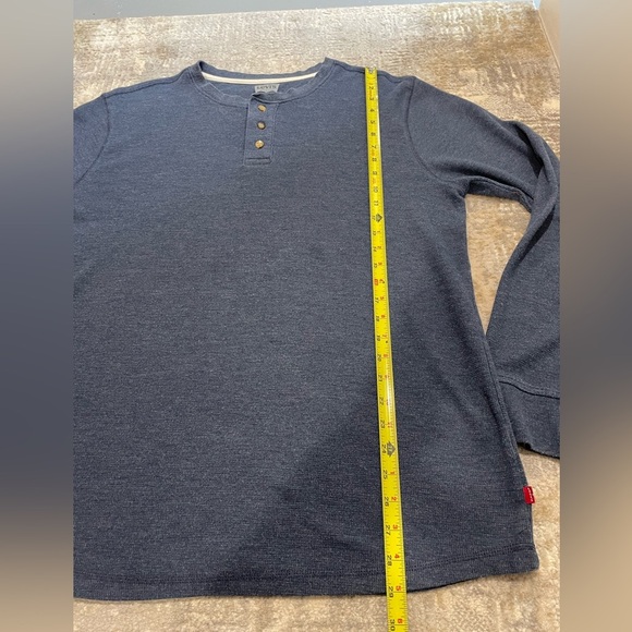 Levi Strauss Long Sleeve Thermal Shirt Mens Size XL Navy Blue - Picture 9 of 10